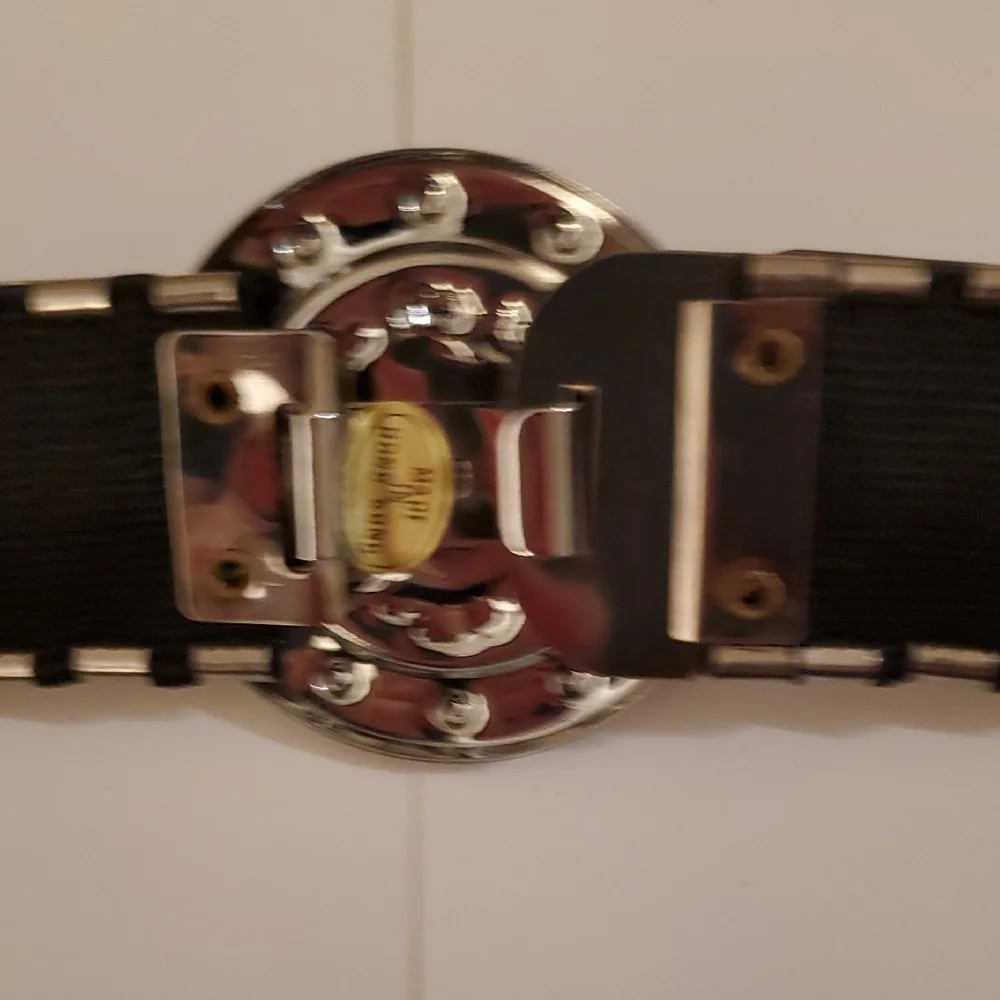 New Silver Metal Stretchy Belt with Decorative Lion Head Buckle Total Length 26